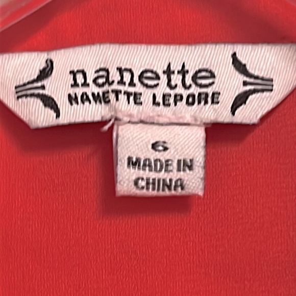 Nanette Lepore Coral Hidden Button Front Tie Waist Dress Size 6 - Picture 2 of 5